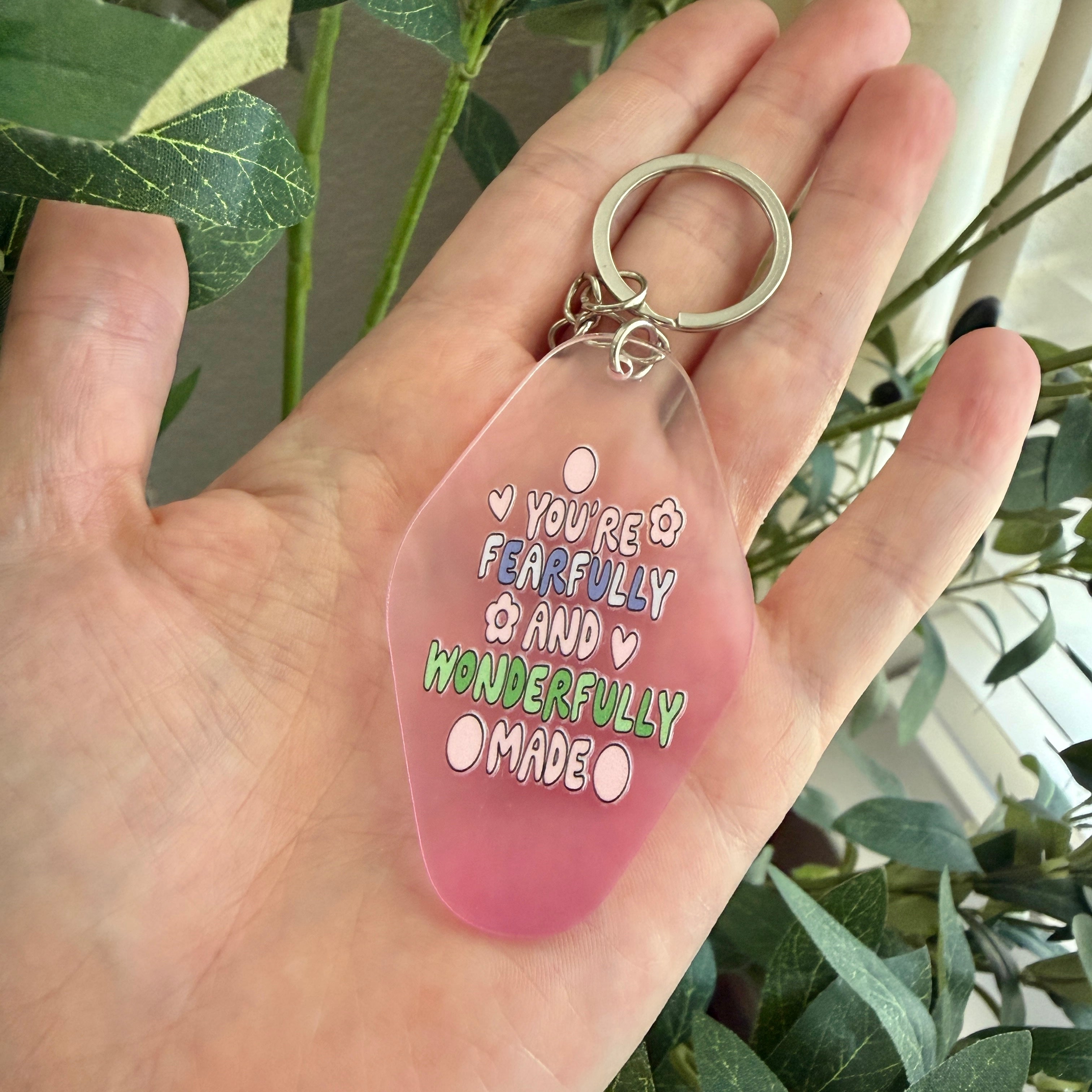 Fearfully & Wonderfully Made Keychain/Bag Charm Pink Ombré