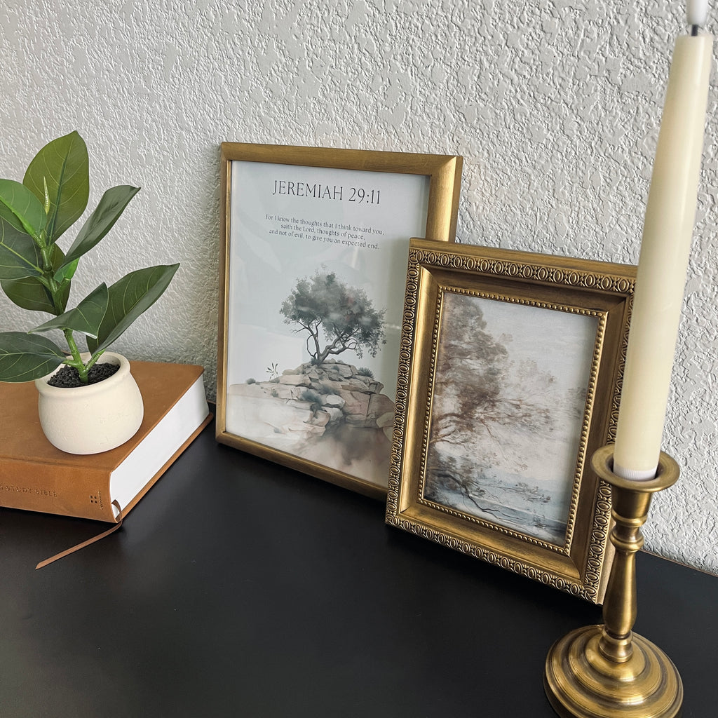 Set of 2 Jeremiah 29:11 in Refinished Frames 8x10 & 5x7