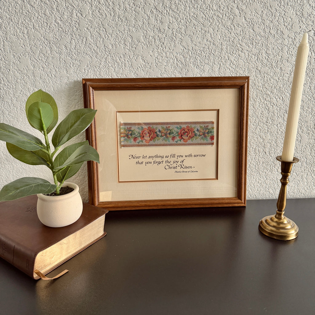 Vintage Joy of Christ Mixed Media Framed Art 14 x 17 inches