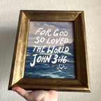 John 3:16 in Refinished Vintage Wood Frame 8x10