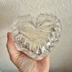 Clean Ingredient Hand Poured Candle in Vintage Heart Shaped Lidded Pressed Glass Trinket Dish