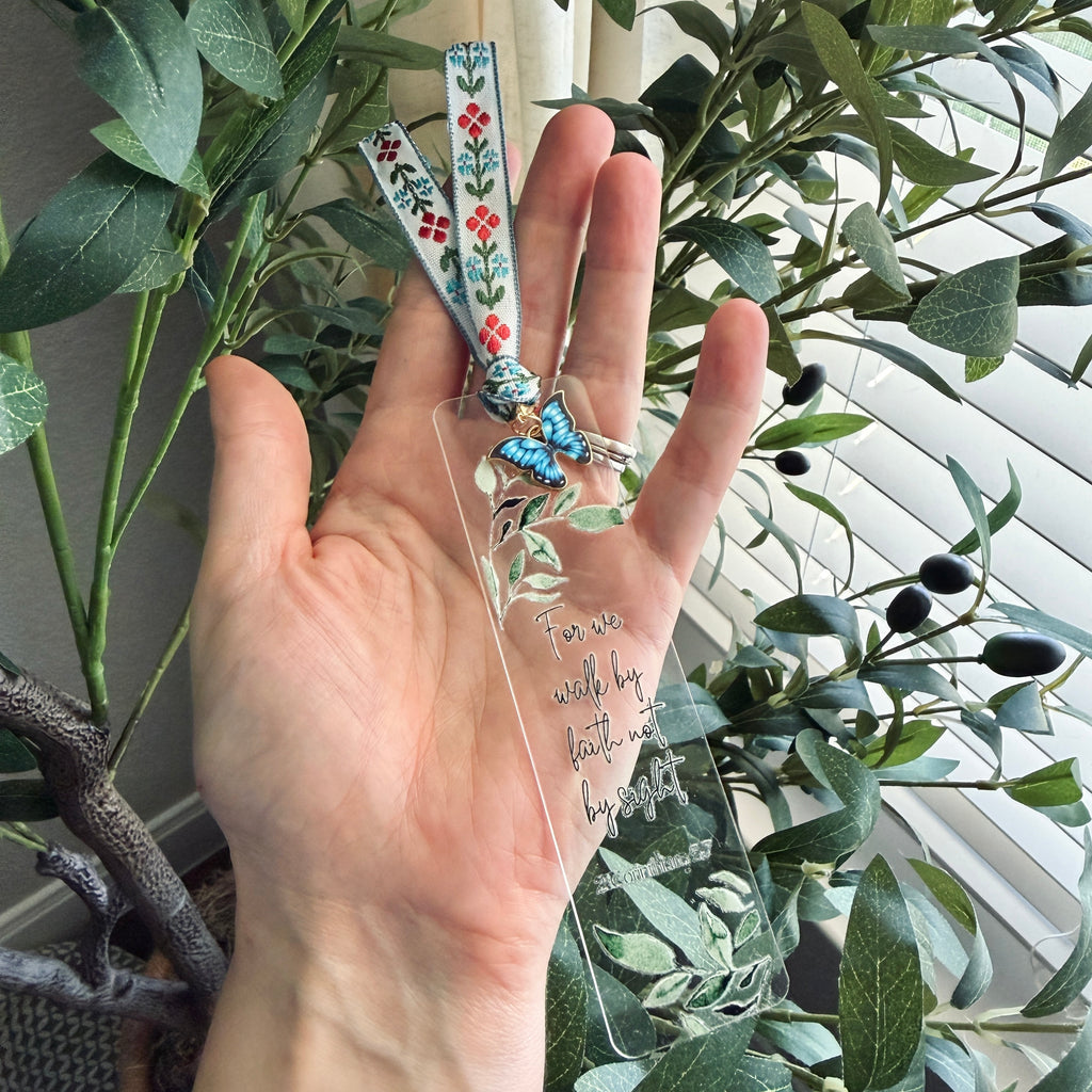 “Walk by Faith” Bible Verse Charm Bookmark