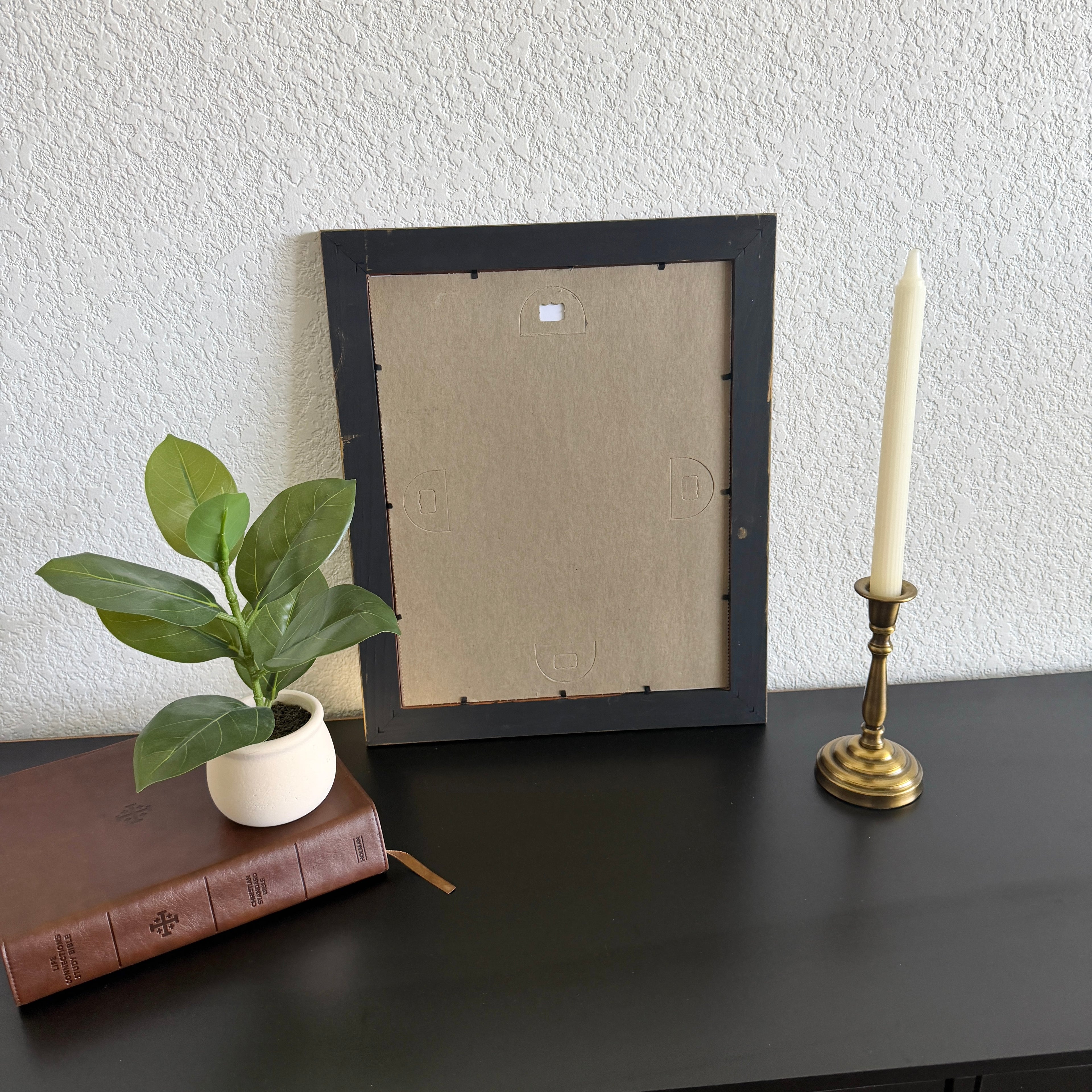 Psalm 23 Print in Vintage Wood Refinished Frame 11x14