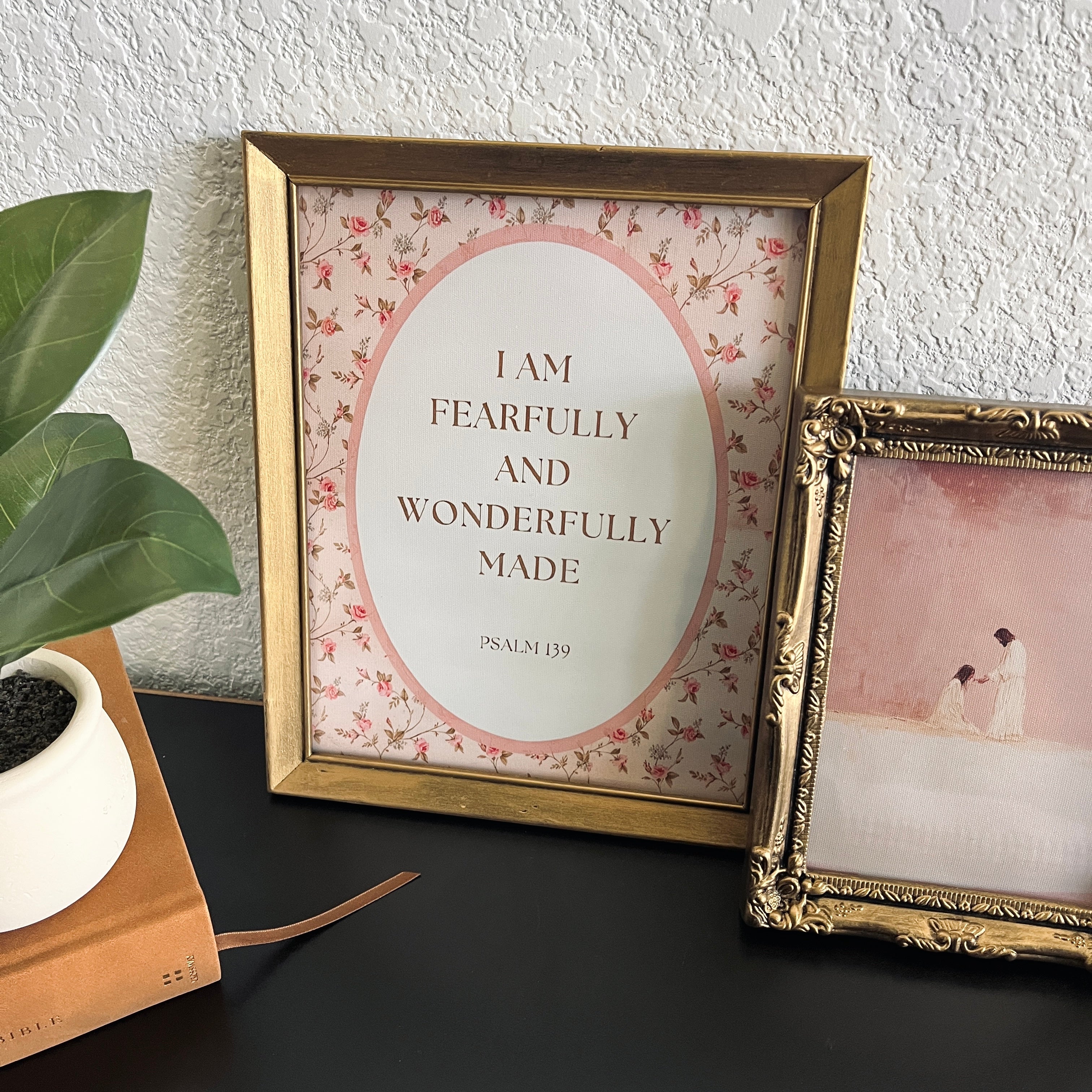 Set of 2 Psalm 139 in Vintage Refinished Frames 8x10 & 5x7