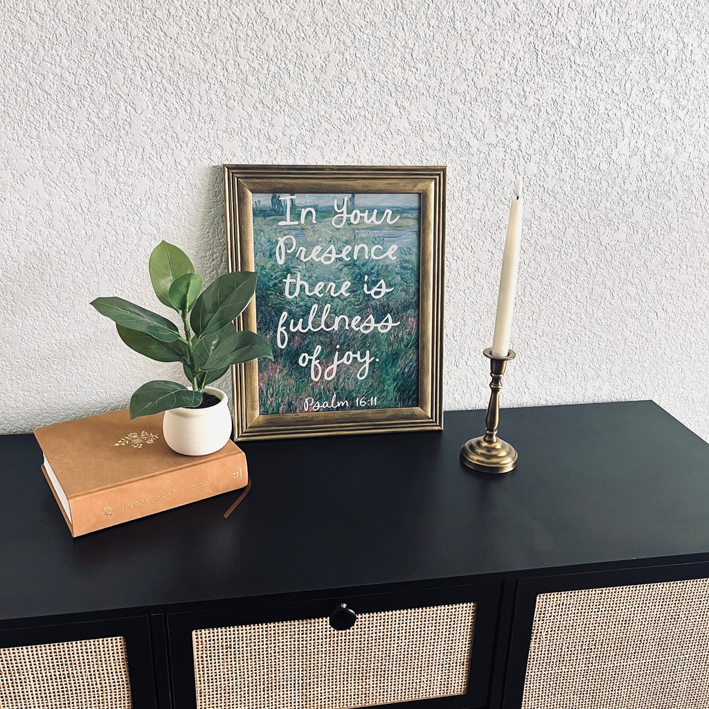 Fullness of Joy Print in Vintage Wood Refinished Frame 11x14