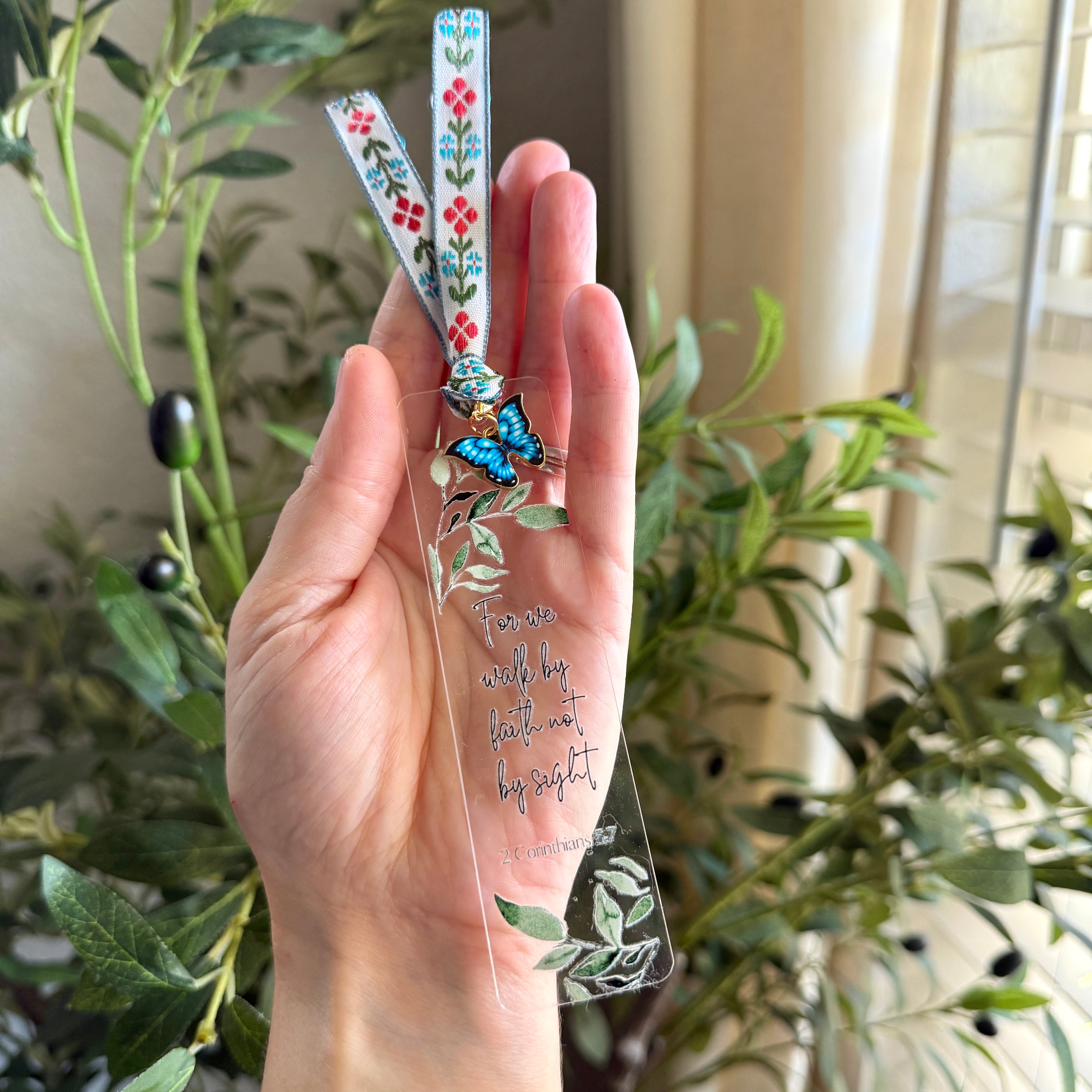 “Walk by Faith” Bible Verse Charm Bookmark