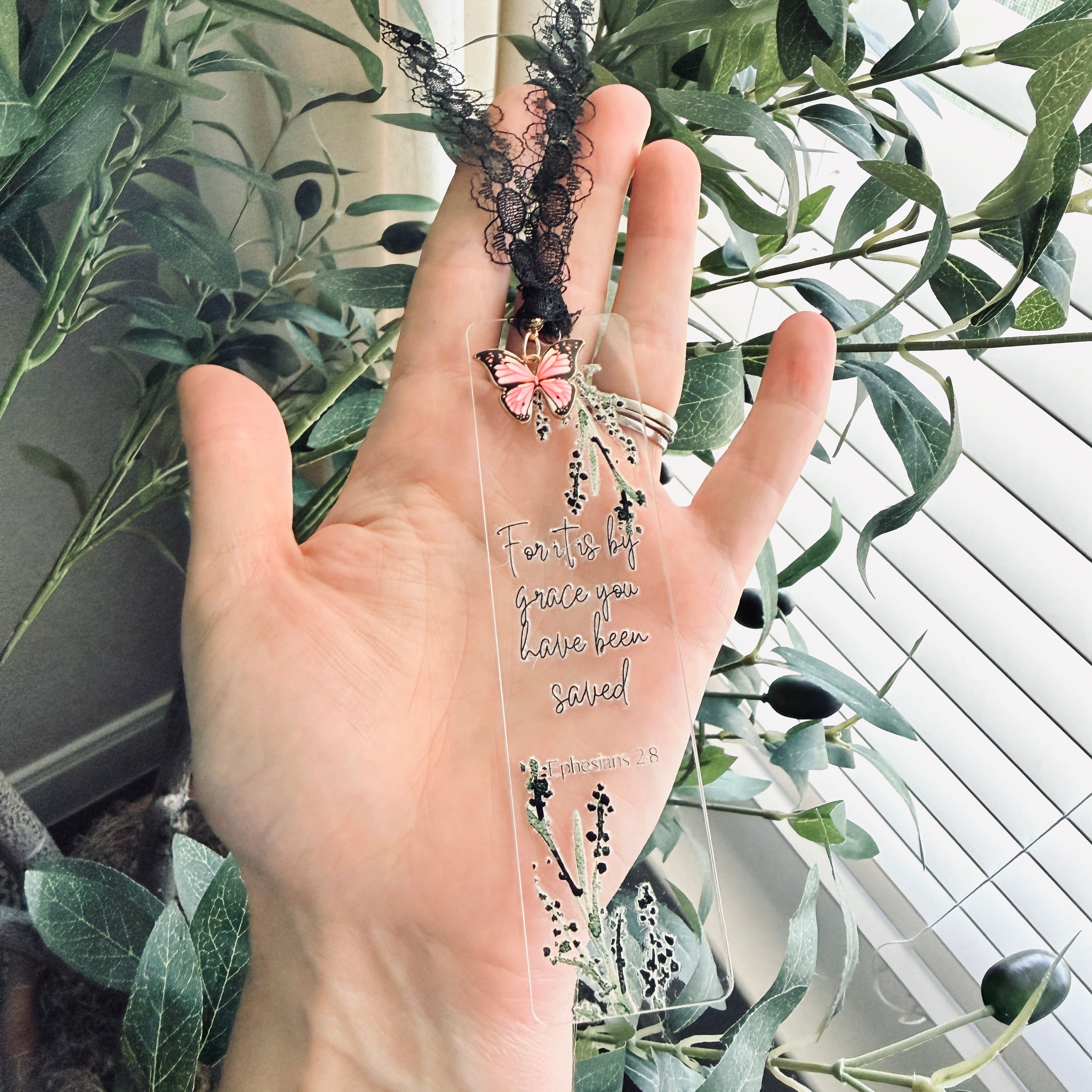 “Saved by Grace” Bible Verse Charm Bookmark
