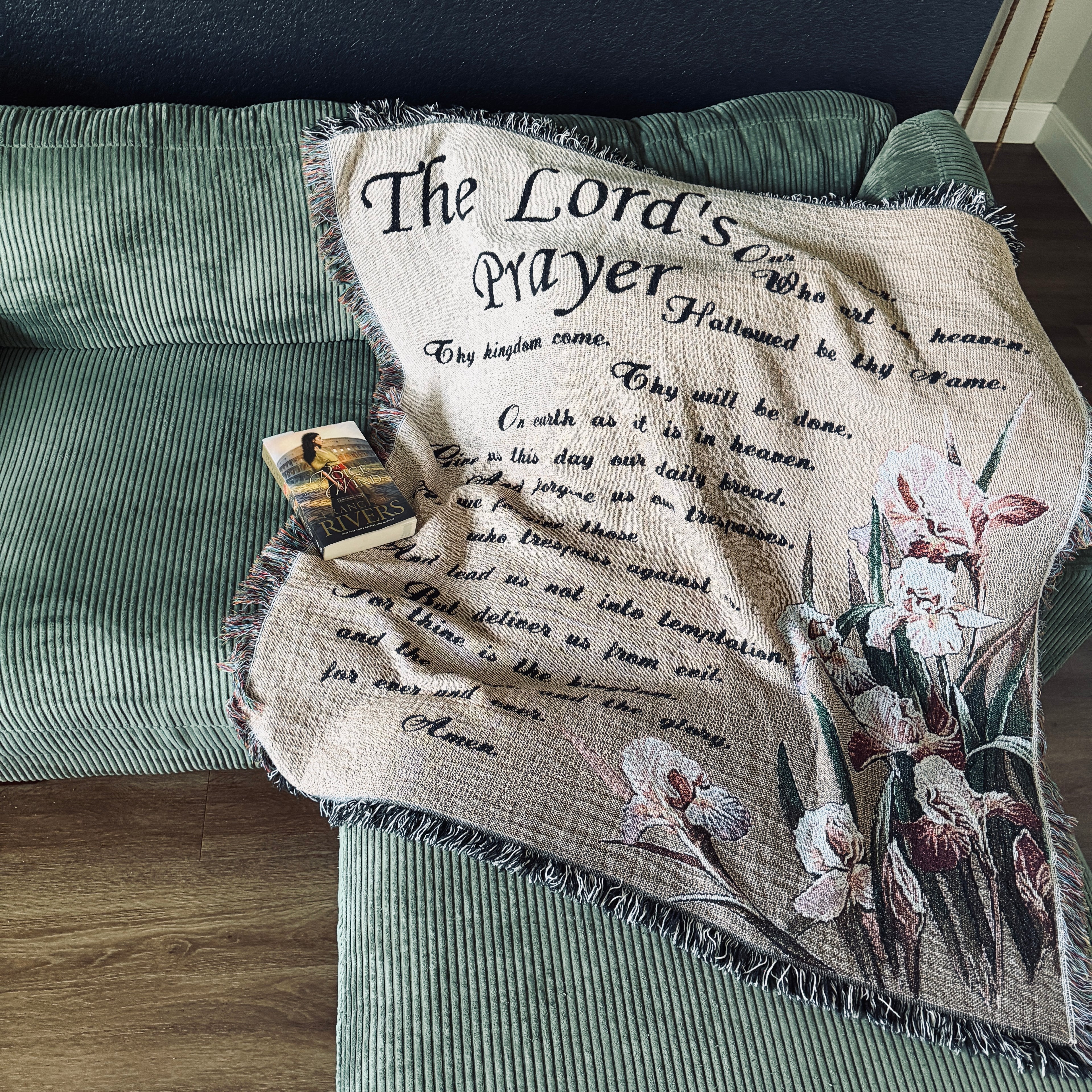 Vintage The Lord’s Prayer Tapestry Throw Blanket