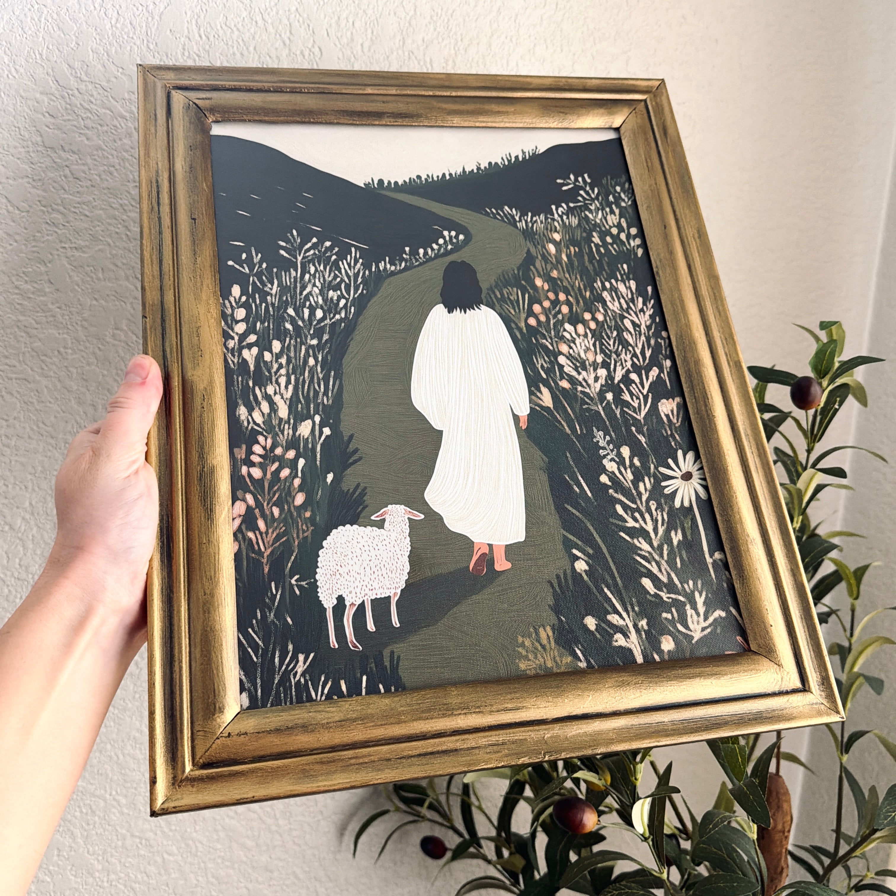Lord, Lead Me Print in Vintage Wood Refinished Frame 11x14