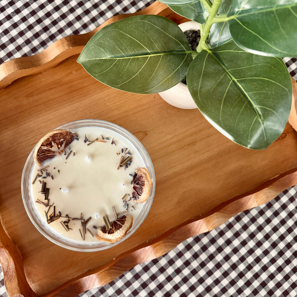 Clean Ingredient Hand Poured Candle in Vintage Pressed Glass Bowl