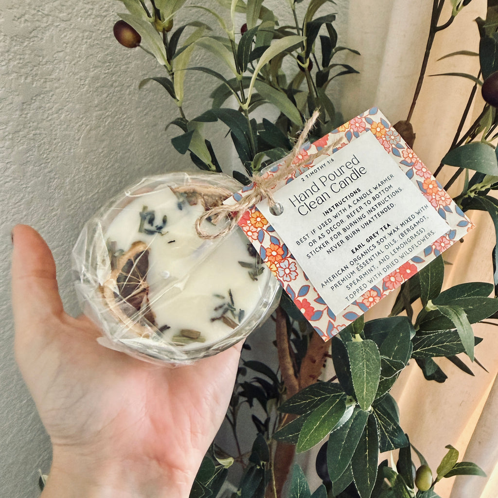 Clean Ingredient Hand Poured Candle in Vintage Paisley Pressed Glass Tea Cup