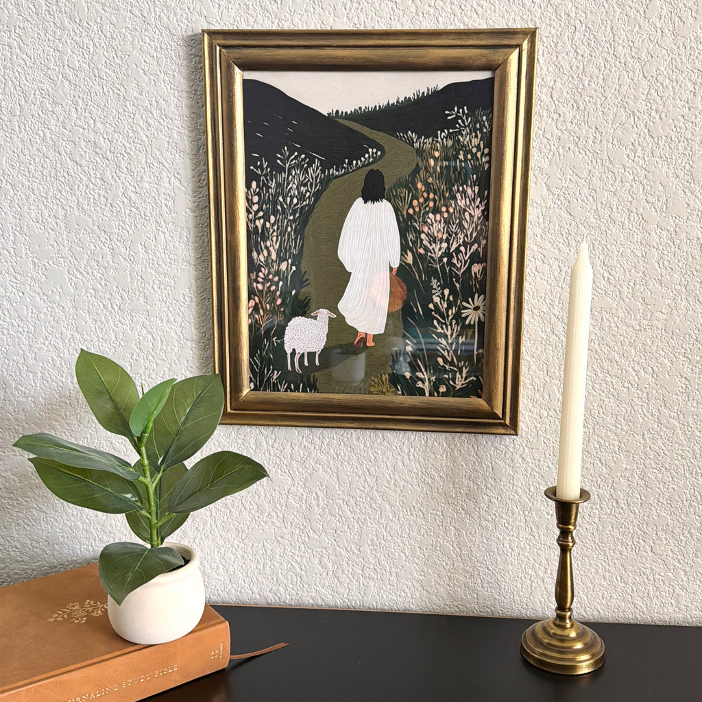 Lord, Lead Me Print in Vintage Wood Refinished Frame 11x14