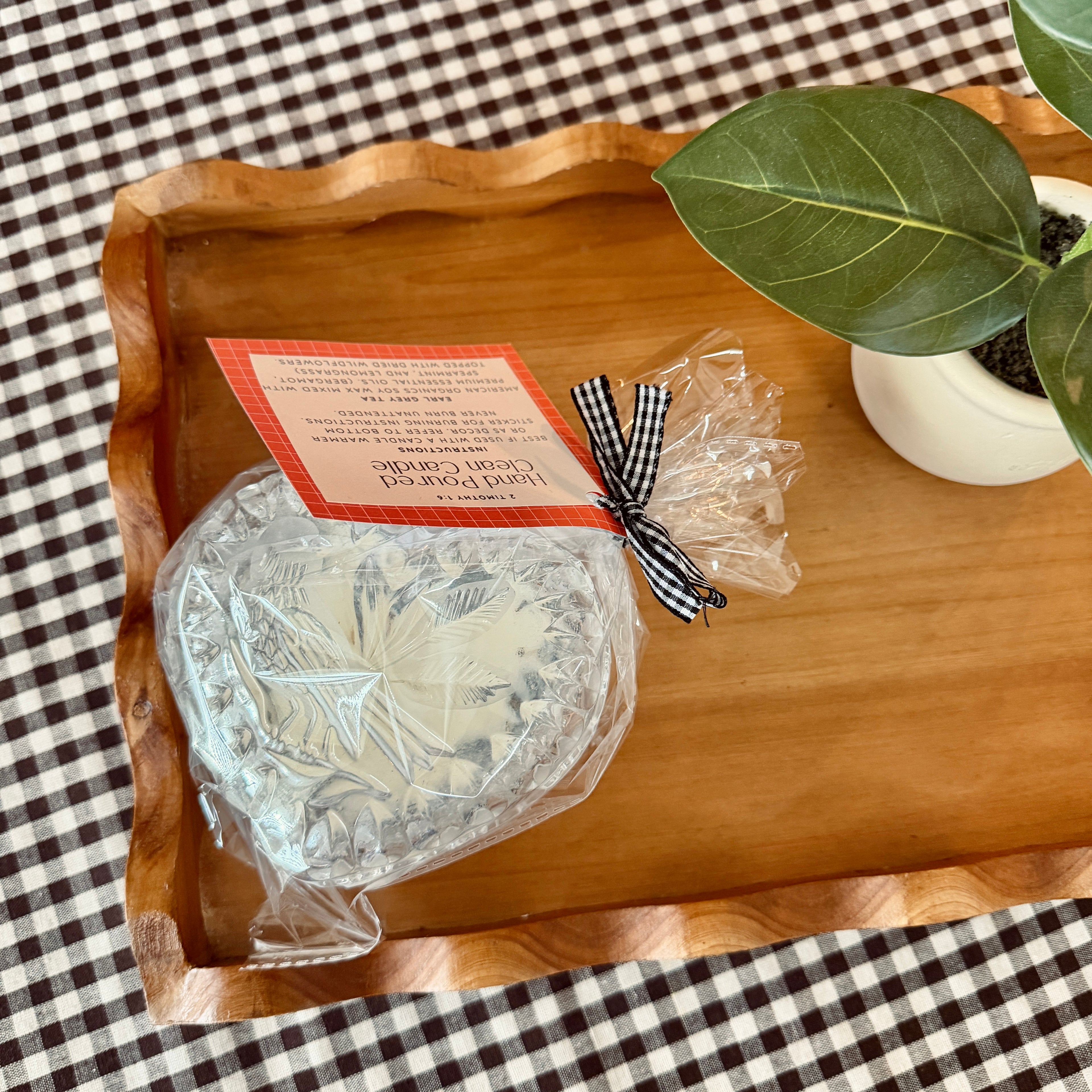 Clean Ingredient Hand Poured Candle in Vintage Heart Shaped Lidded Pressed Glass Trinket Dish