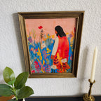 Bloom with Christ Print in Vintage Wood Refinished Frame 11x14