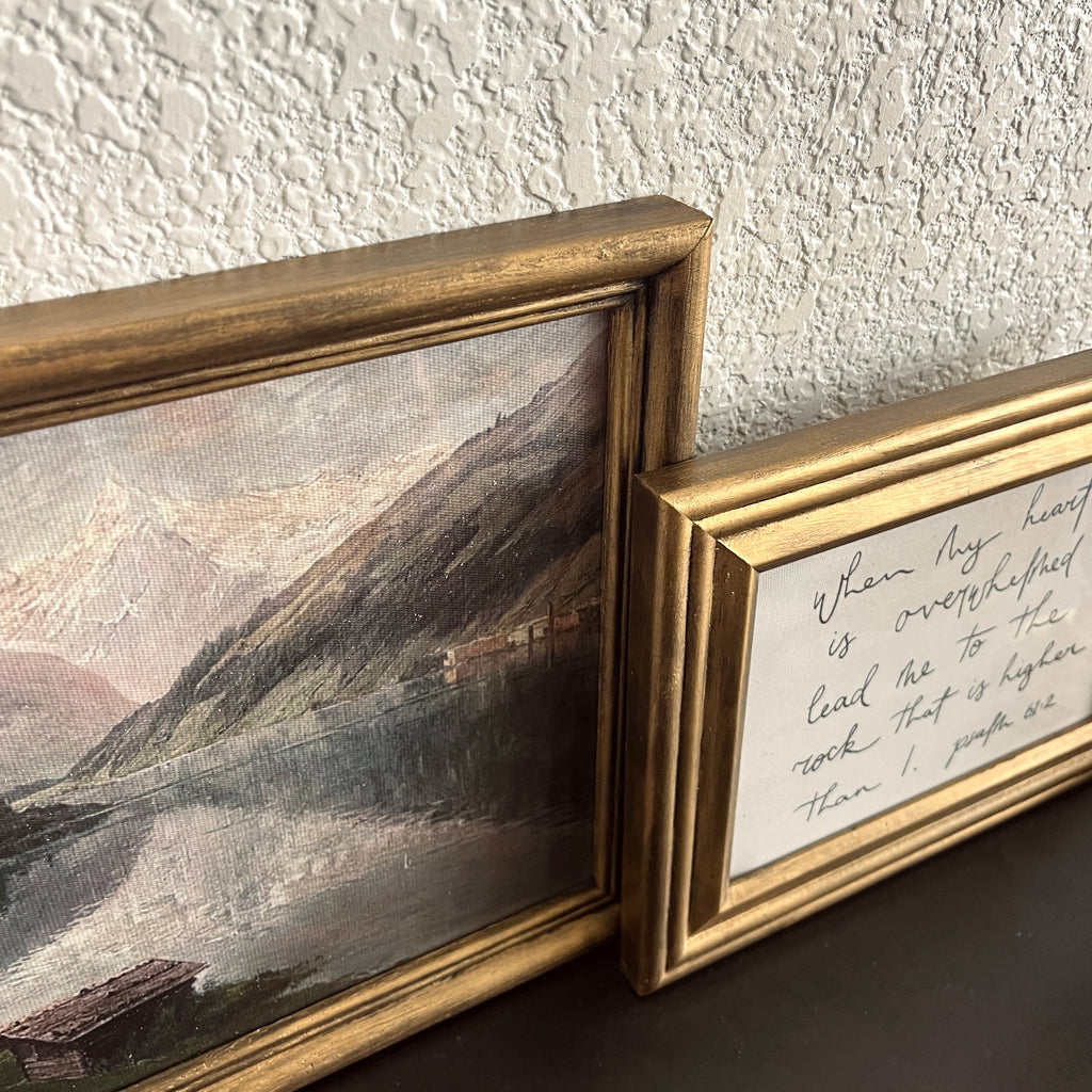 Set of 2 Psalm 61:2 in Refinished Frames 8x10 & 5x7