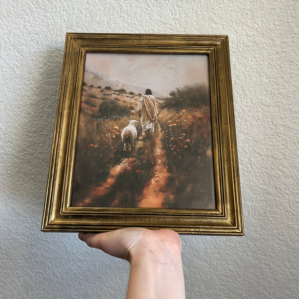 Follow Jesus in Refinished Vintage Wood Frame 8x10