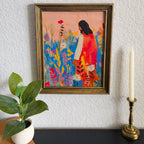 Bloom with Christ Print in Vintage Wood Refinished Frame 11x14