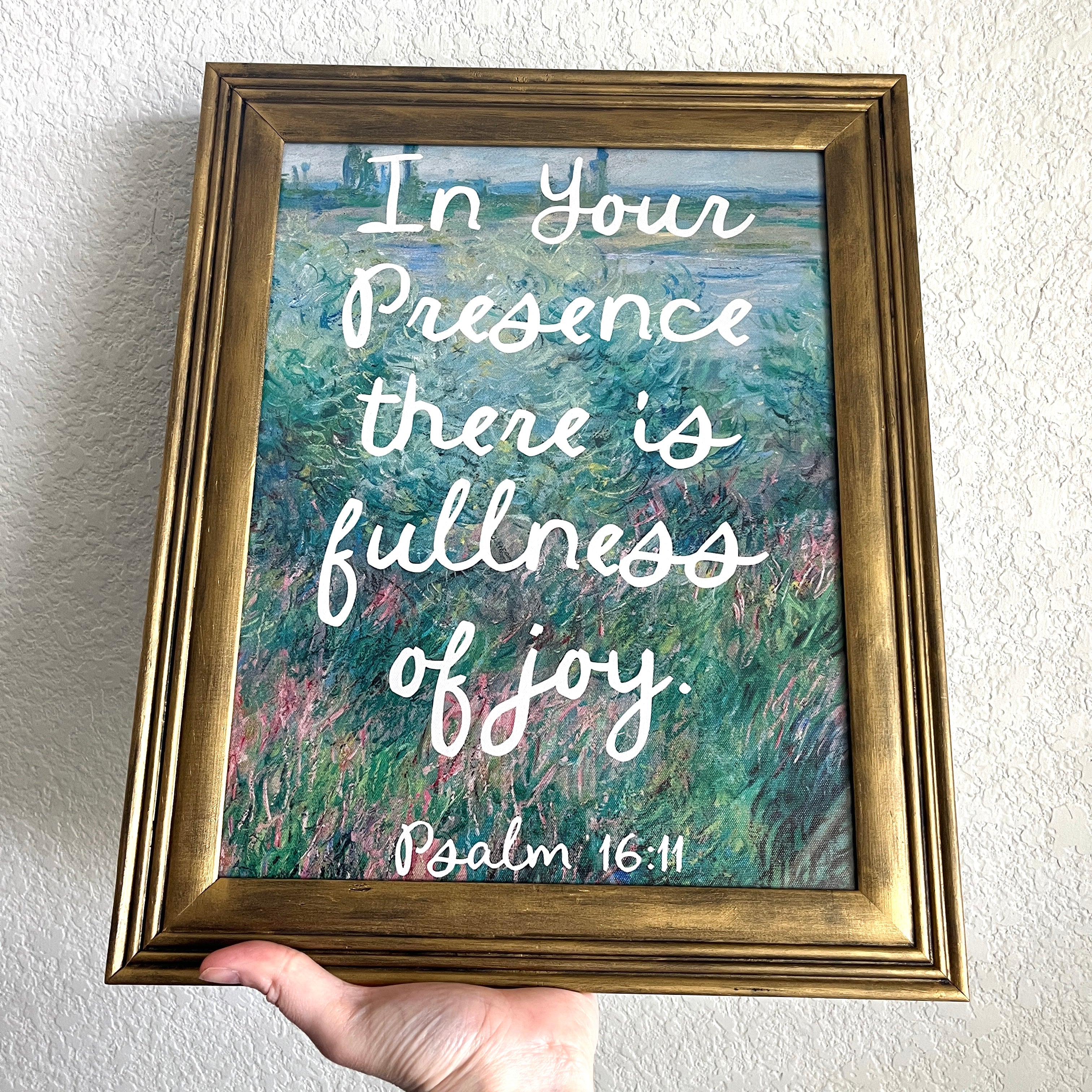 Fullness of Joy Print in Vintage Wood Refinished Frame 11x14
