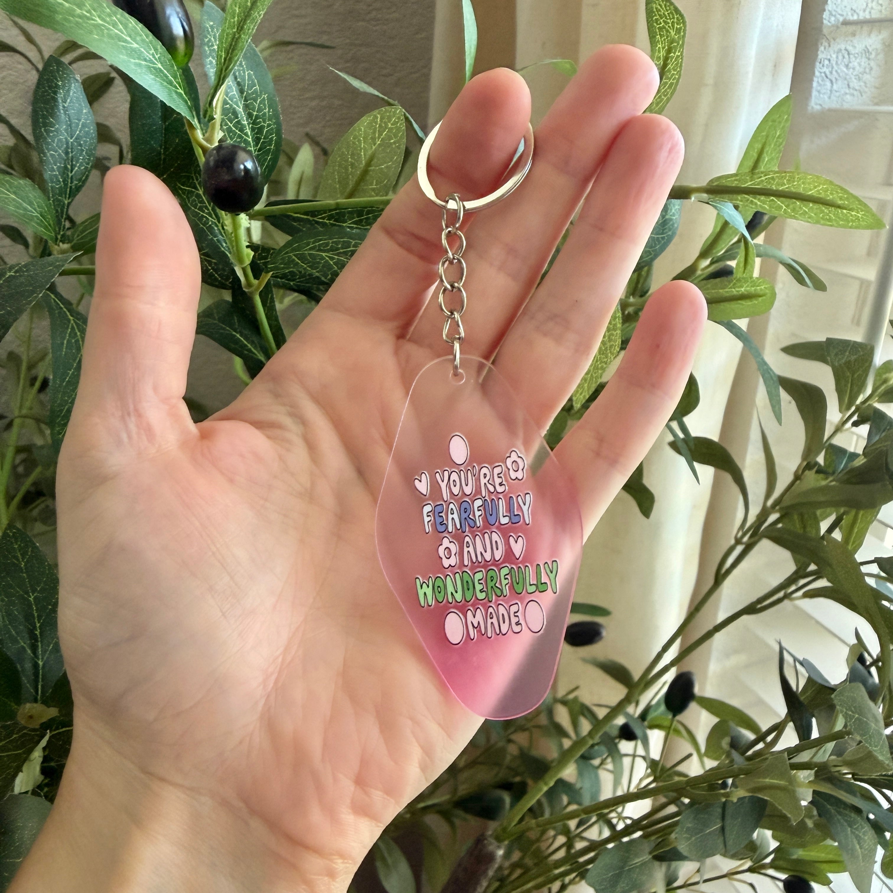 Fearfully & Wonderfully Made Keychain/Bag Charm Pink Ombré