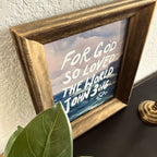 John 3:16 in Refinished Vintage Wood Frame 8x10