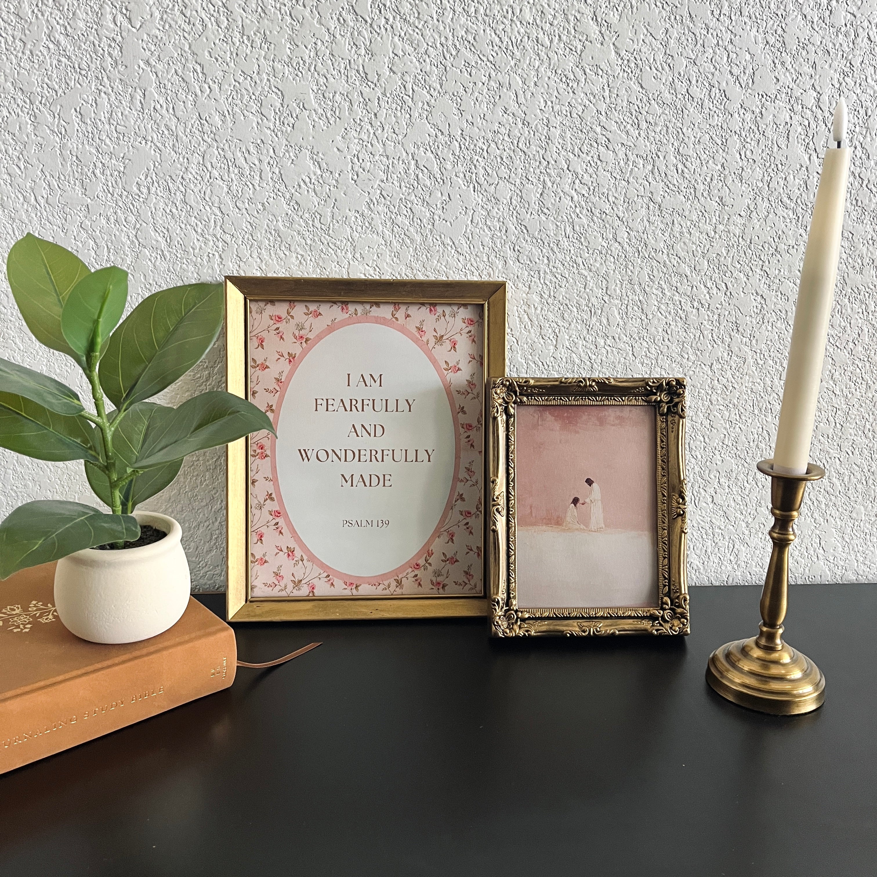 Set of 2 Psalm 139 in Vintage Refinished Frames 8x10 & 5x7