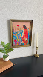 Bloom with Christ Print in Vintage Wood Refinished Frame 11x14