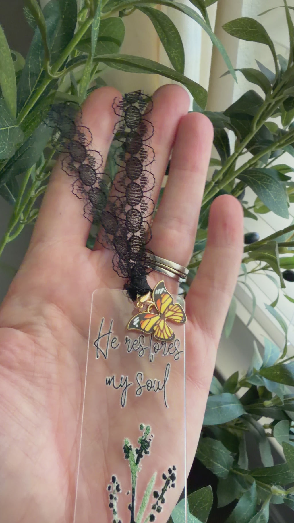 “He Restores My Soul” Bible Verse Charm Bookmark
