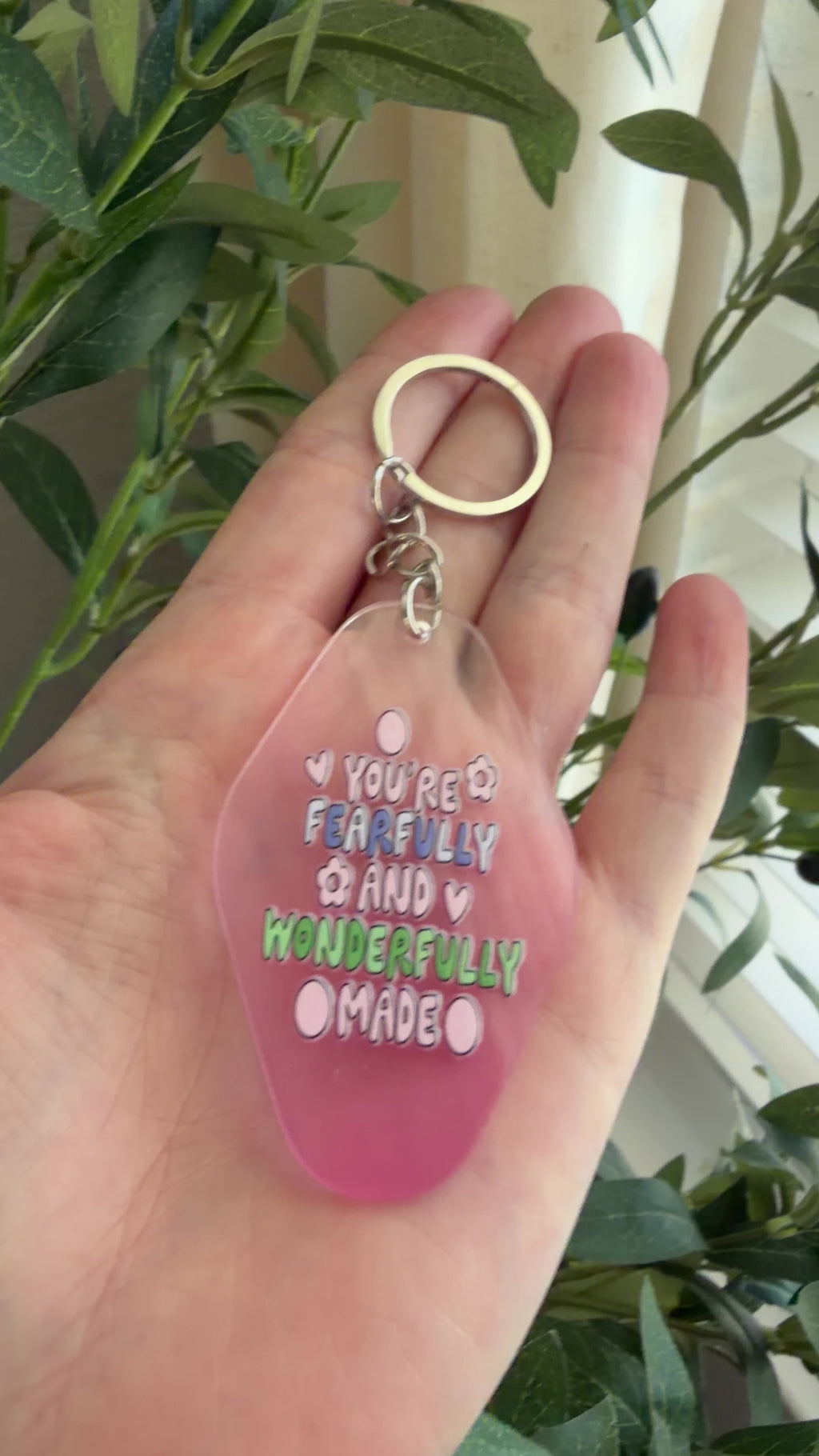 Fearfully & Wonderfully Made Keychain/Bag Charm Pink Ombré