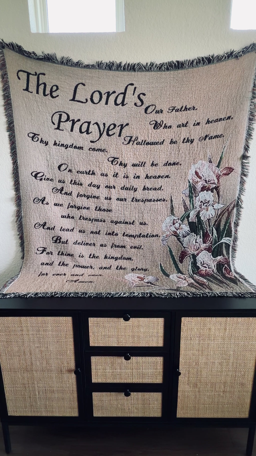 Vintage The Lord’s Prayer Tapestry Throw Blanket
