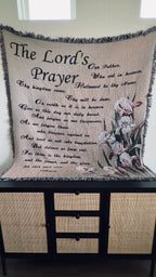 Vintage The Lord’s Prayer Tapestry Throw Blanket