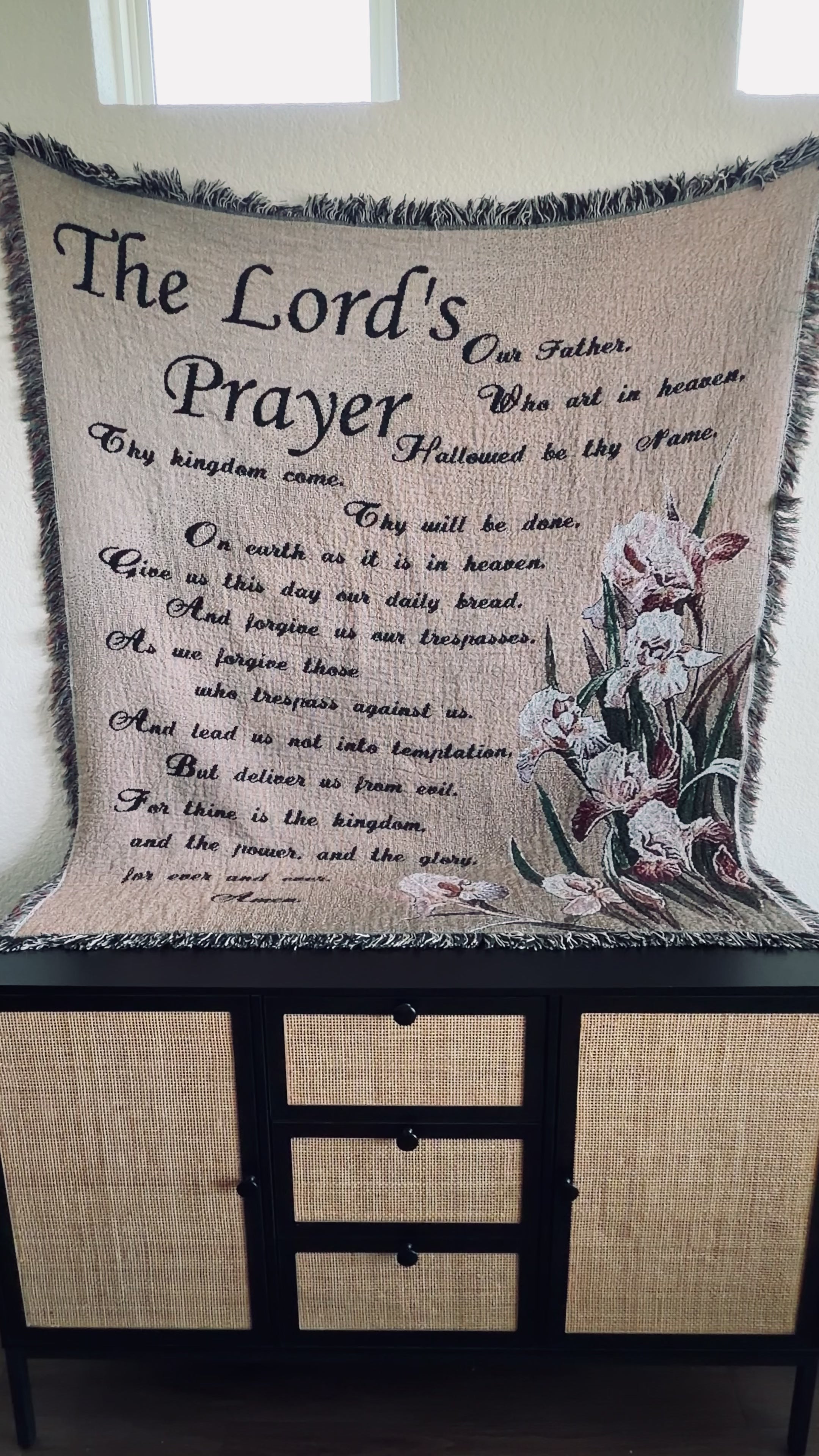 Vintage The Lord’s Prayer Tapestry Throw Blanket