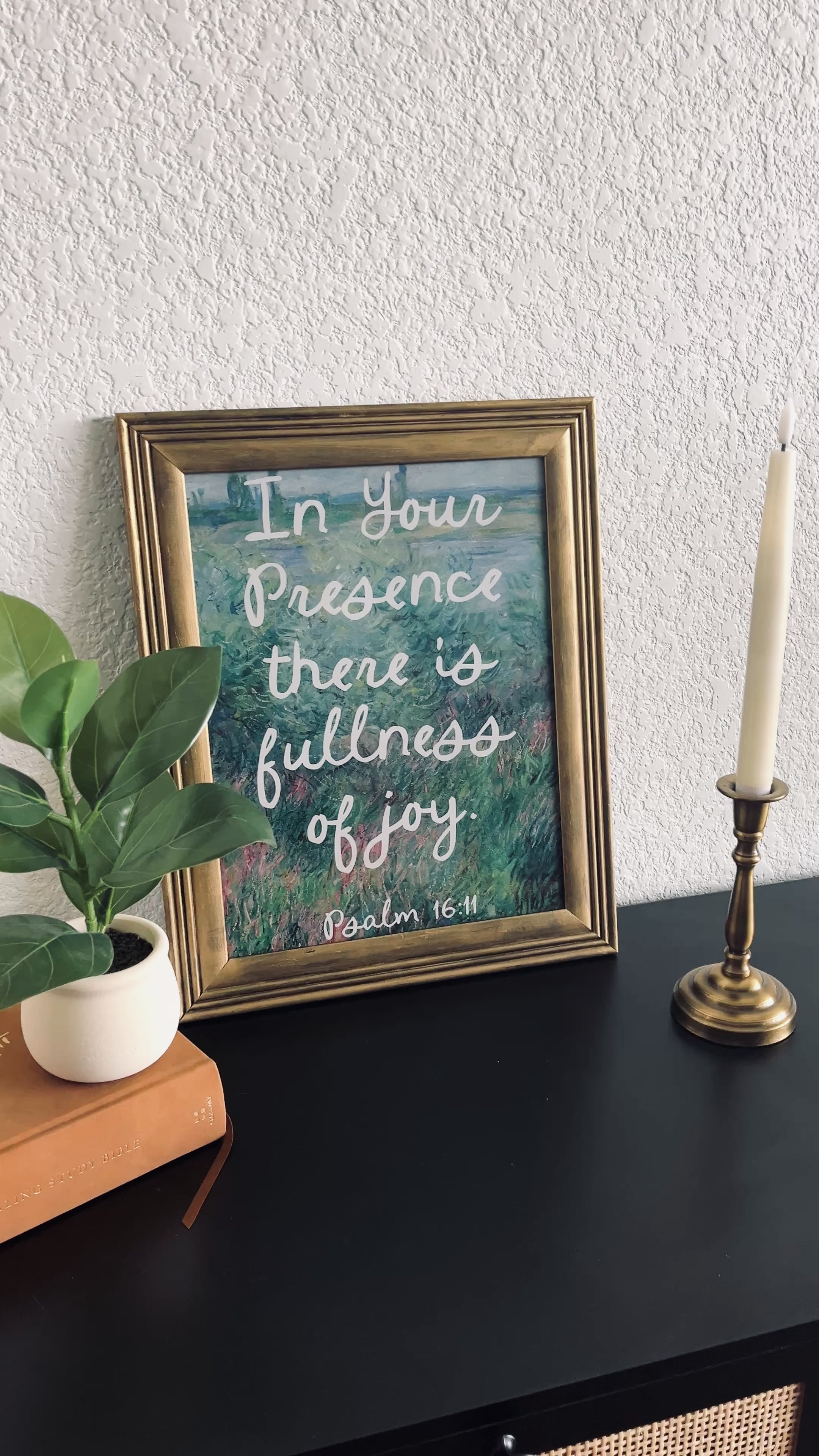 Fullness of Joy Print in Vintage Wood Refinished Frame 11x14