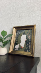 Jesus & Lamb in Refinished Vintage Heavy Duty Wood Frame 8x10 Leaves the 99 for the 1