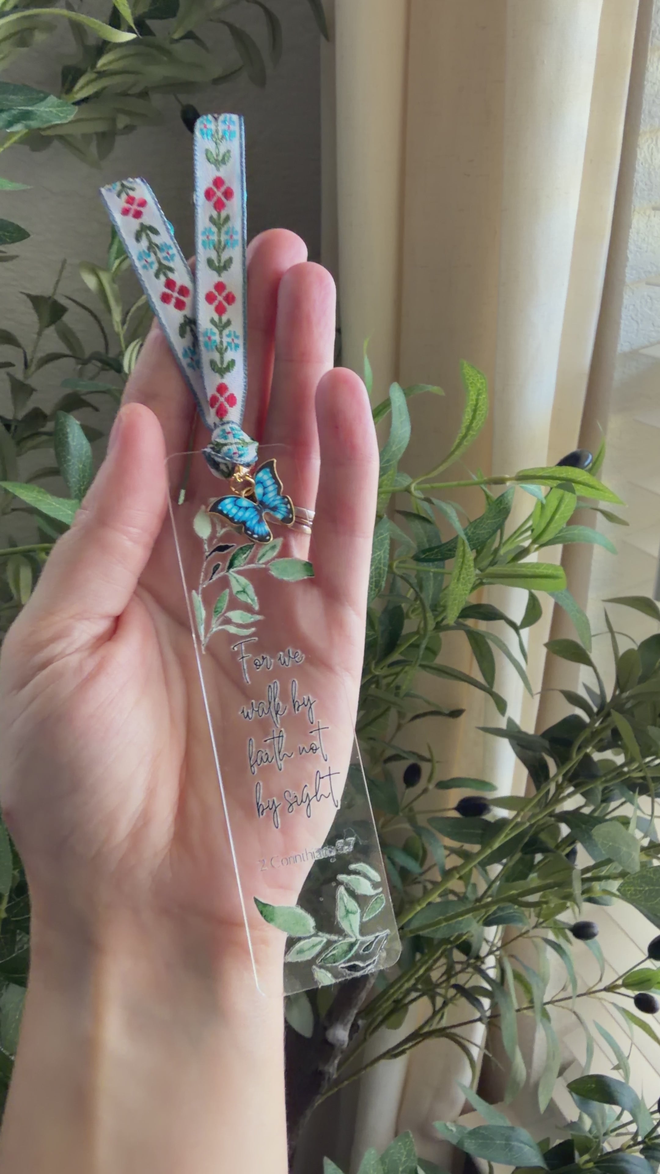 “Walk by Faith” Bible Verse Charm Bookmark