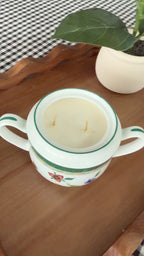 Clean Ingredient Hand Poured Candle in Vintage Lidded Sugar Jar