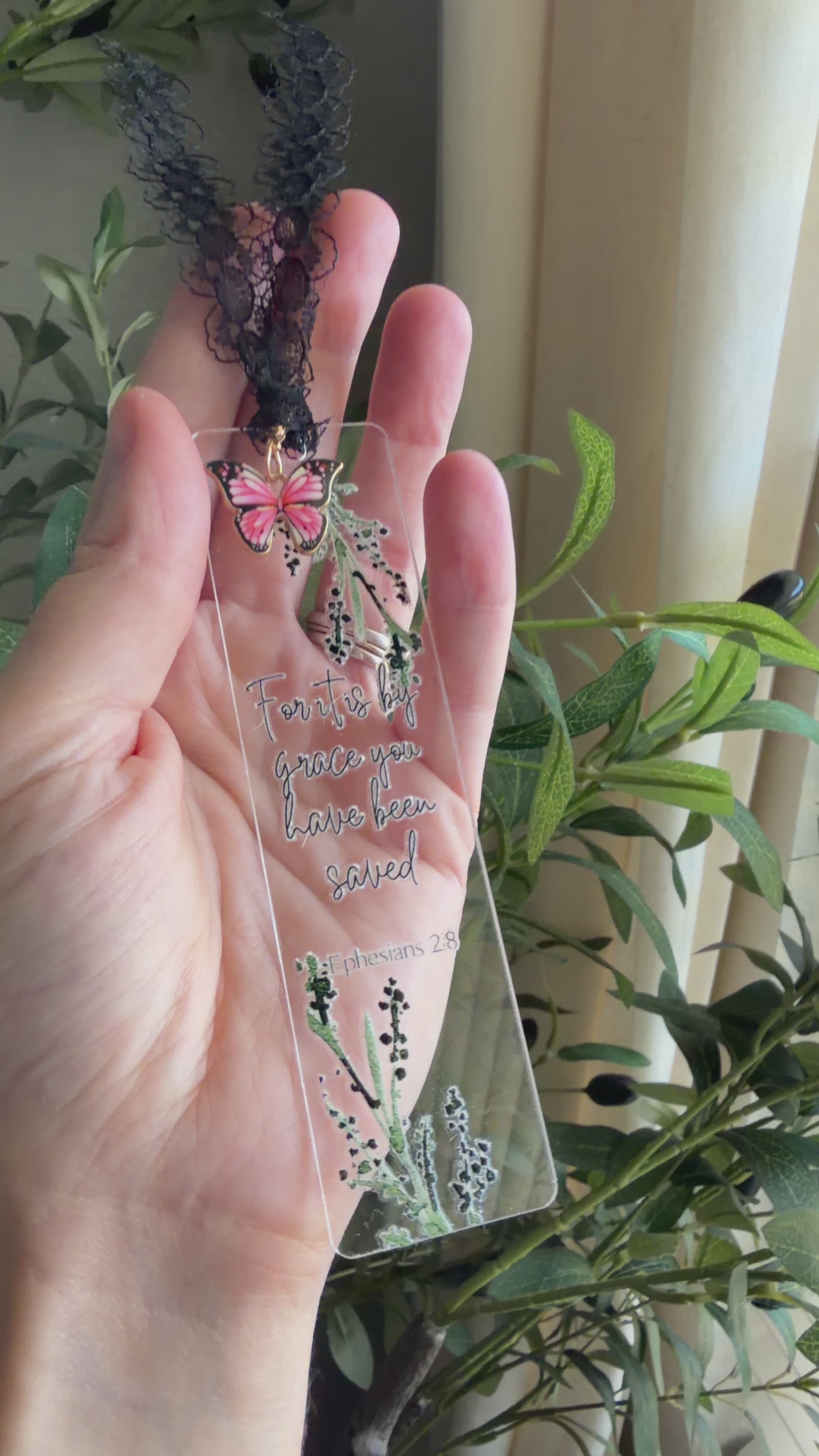 “Saved by Grace” Bible Verse Charm Bookmark