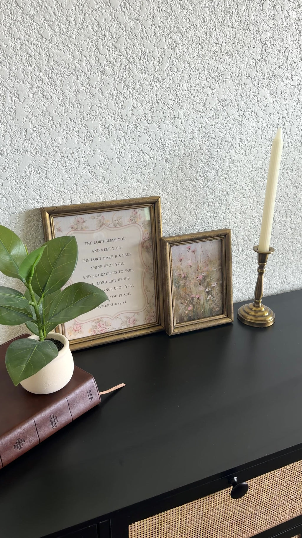 Set of 2 The Blessing Numbers 6:24-26 in Refinished Vintage Frames 8x10 & 5x7