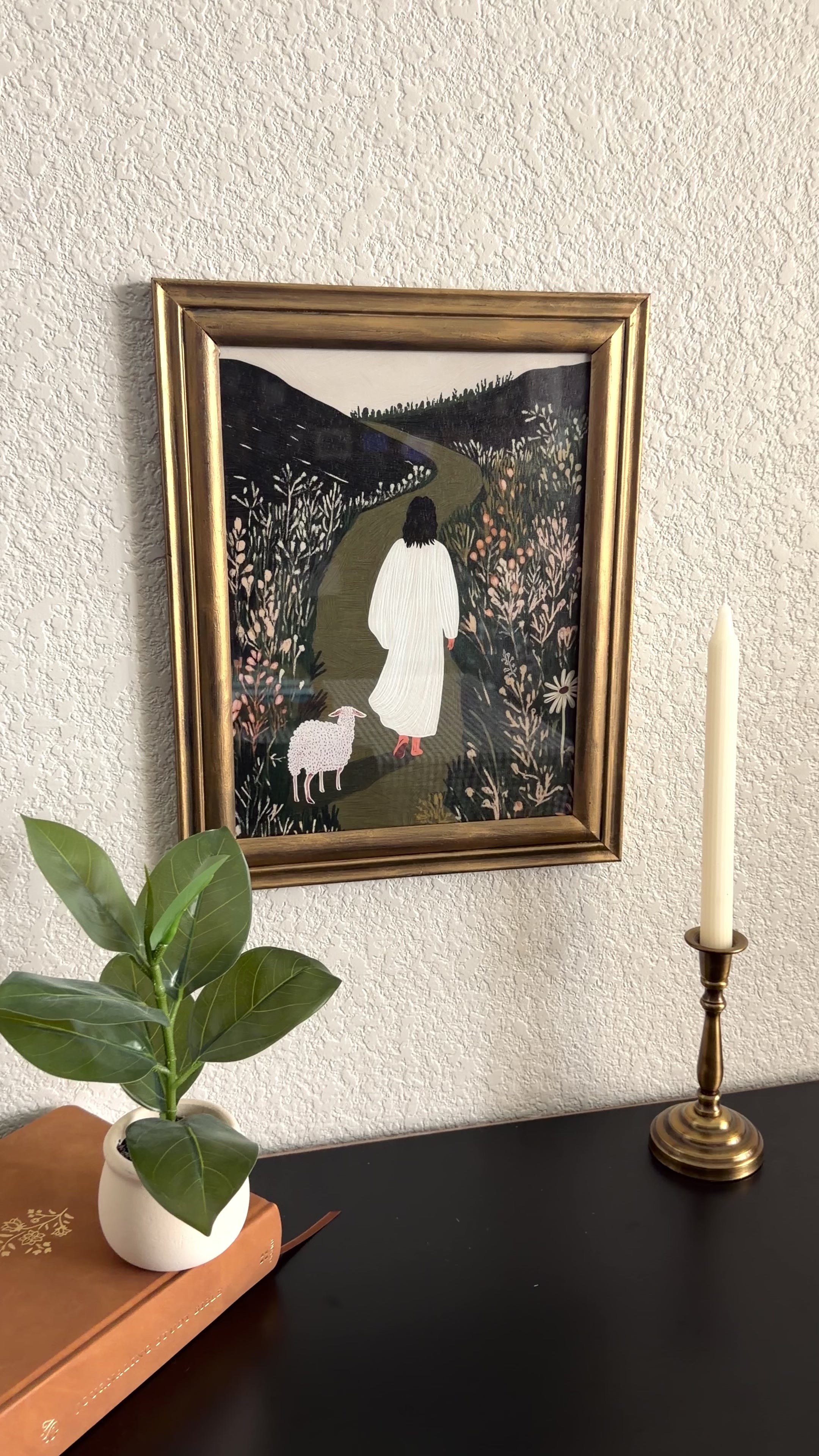 Lord, Lead Me Print in Vintage Wood Refinished Frame 11x14