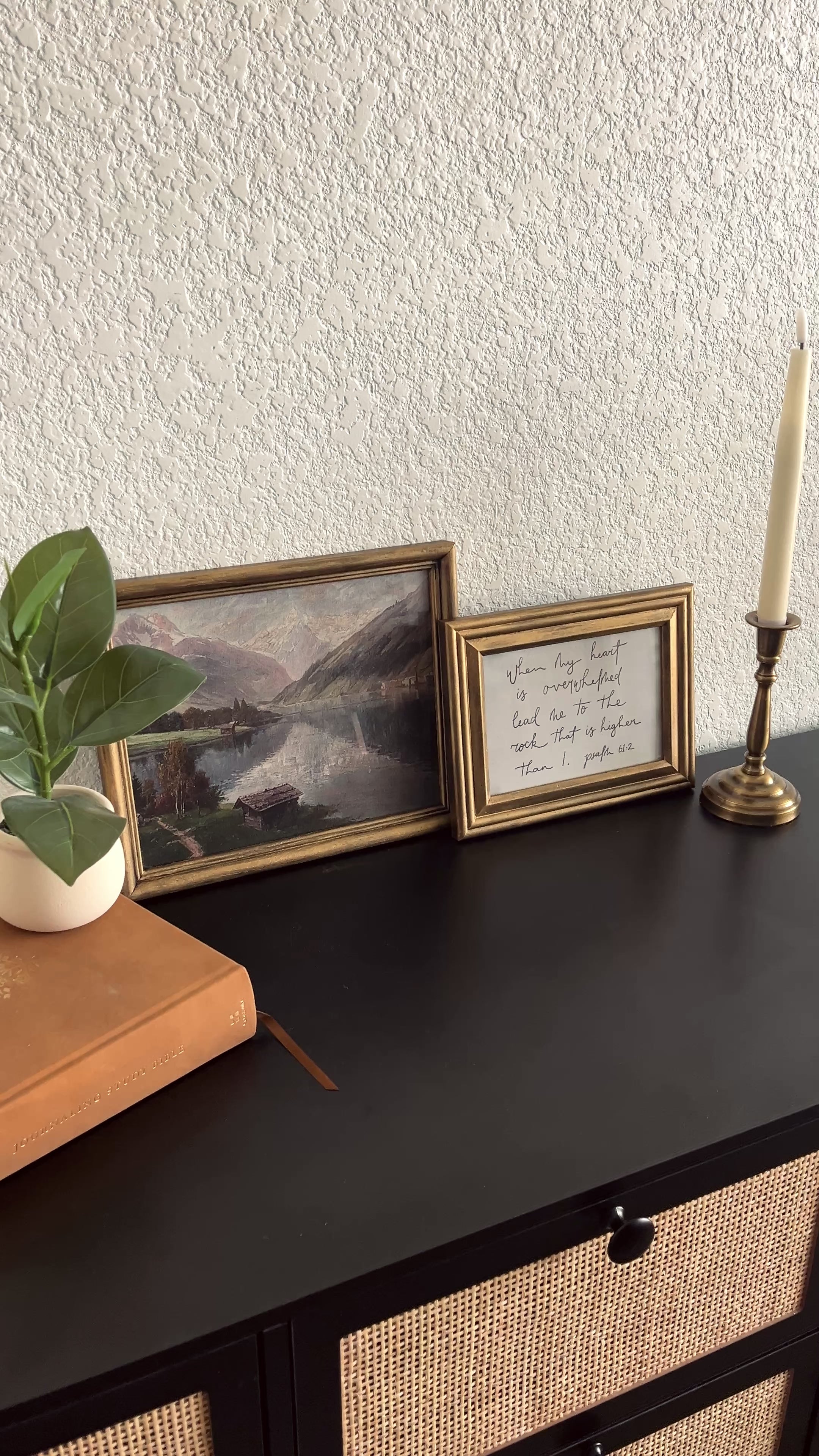 Set of 2 Psalm 61:2 in Refinished Frames 8x10 & 5x7
