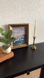 John 3:16 in Refinished Vintage Wood Frame 8x10