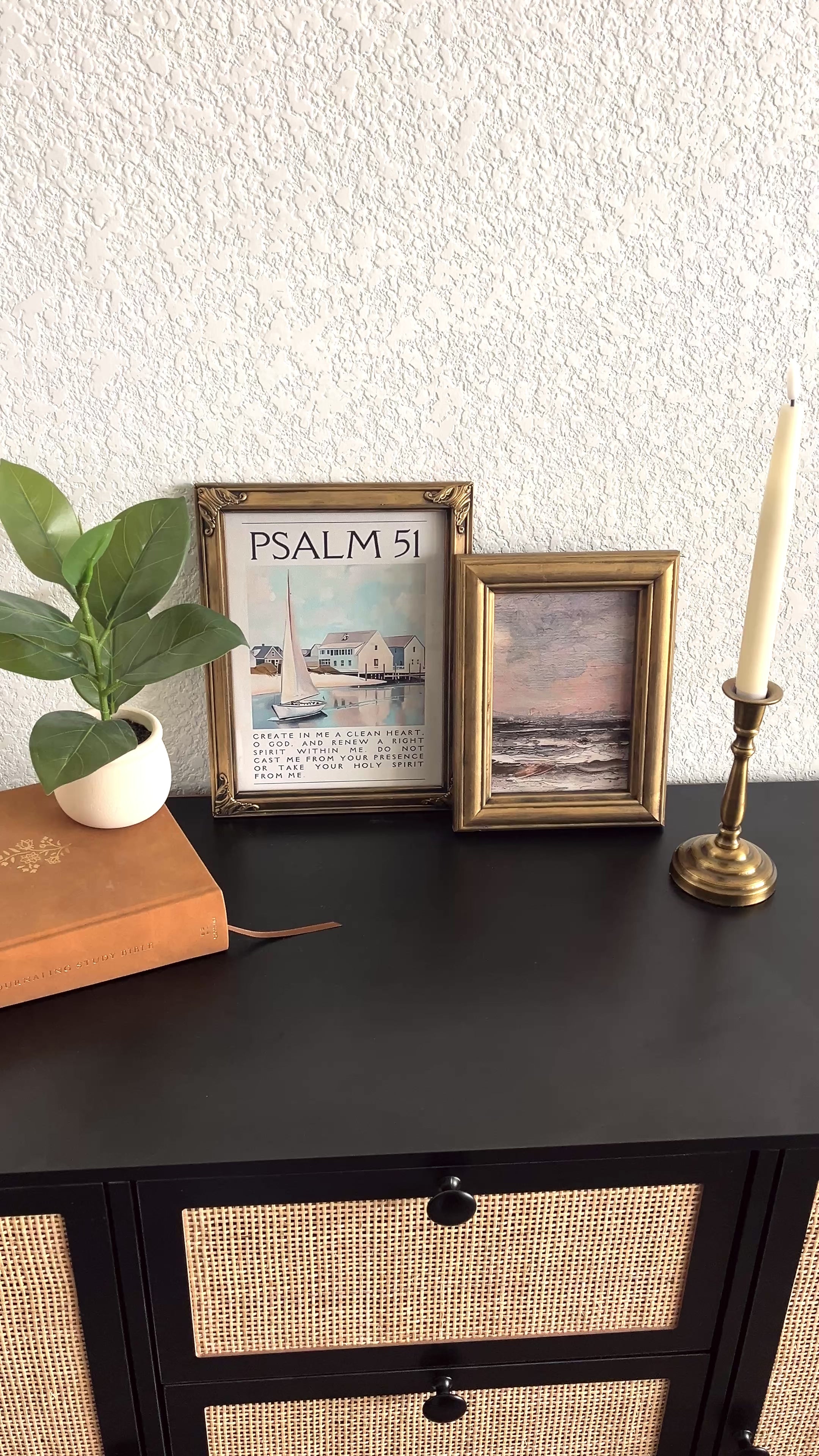 Set of 2 Psalm 51 in Refinished Vintage Frames 8x10 & 5x7