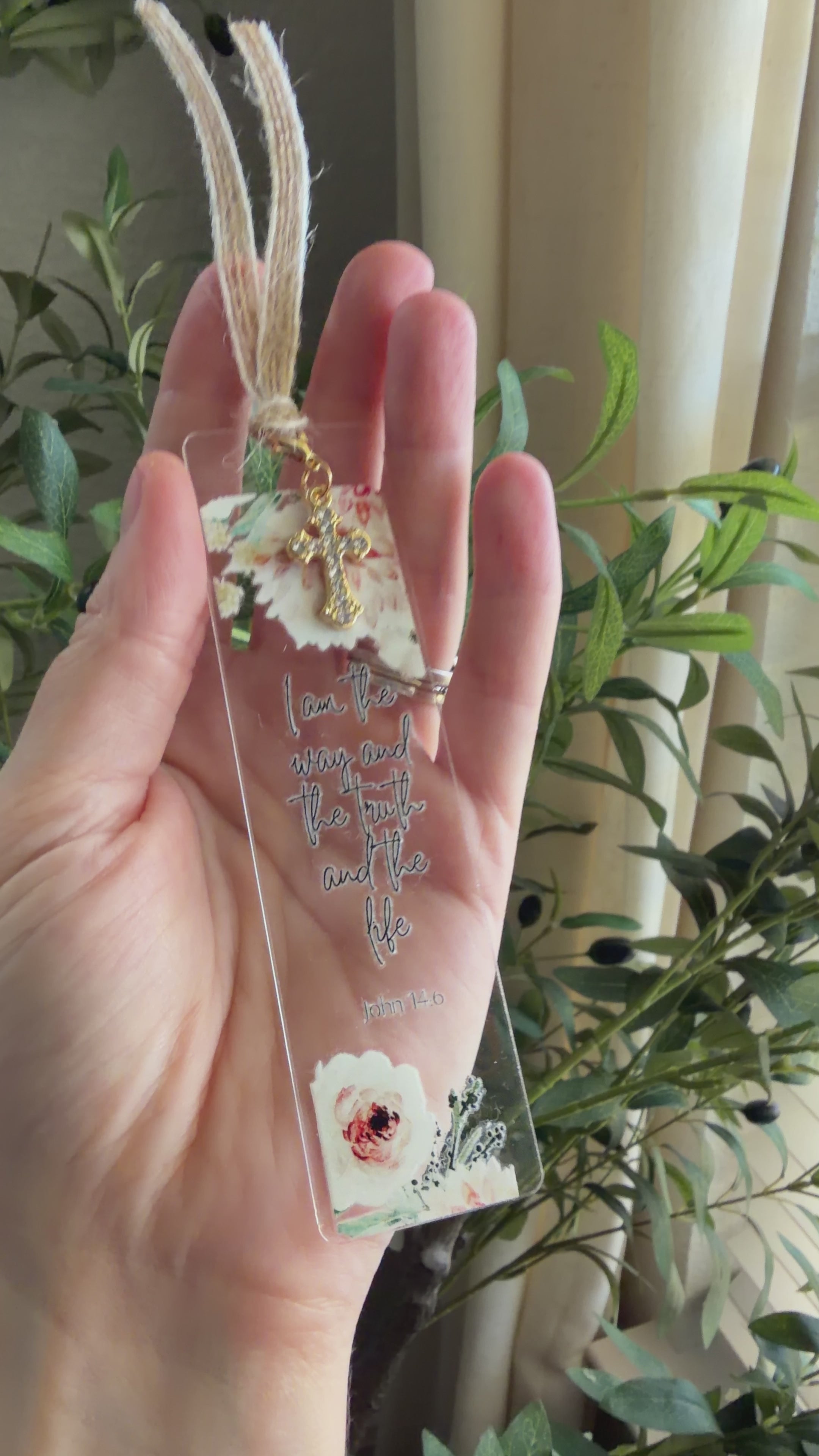 “Way Truth Life” Bible Verse Charm Bookmark